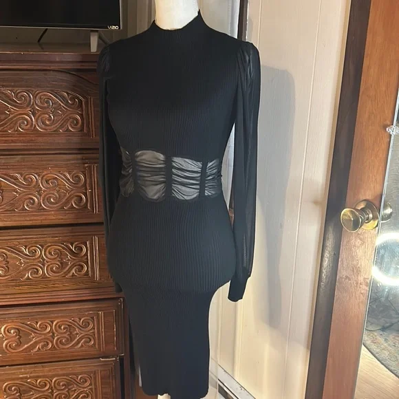 almost famous dresses black BS Short Sleeve Amish Underwear